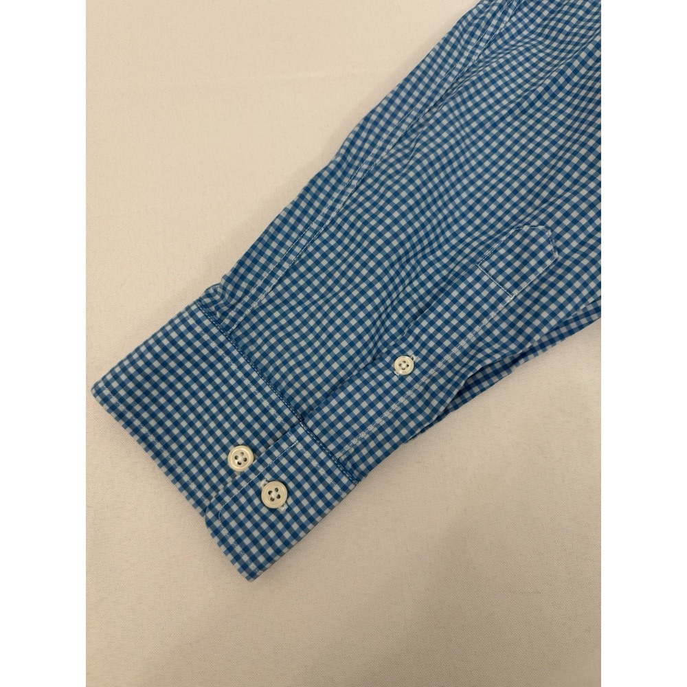 Johnnie O Prep-Formance Men's XL Long Sleeve Button Down Shirt Blue Gingham - Picture 7 of 9